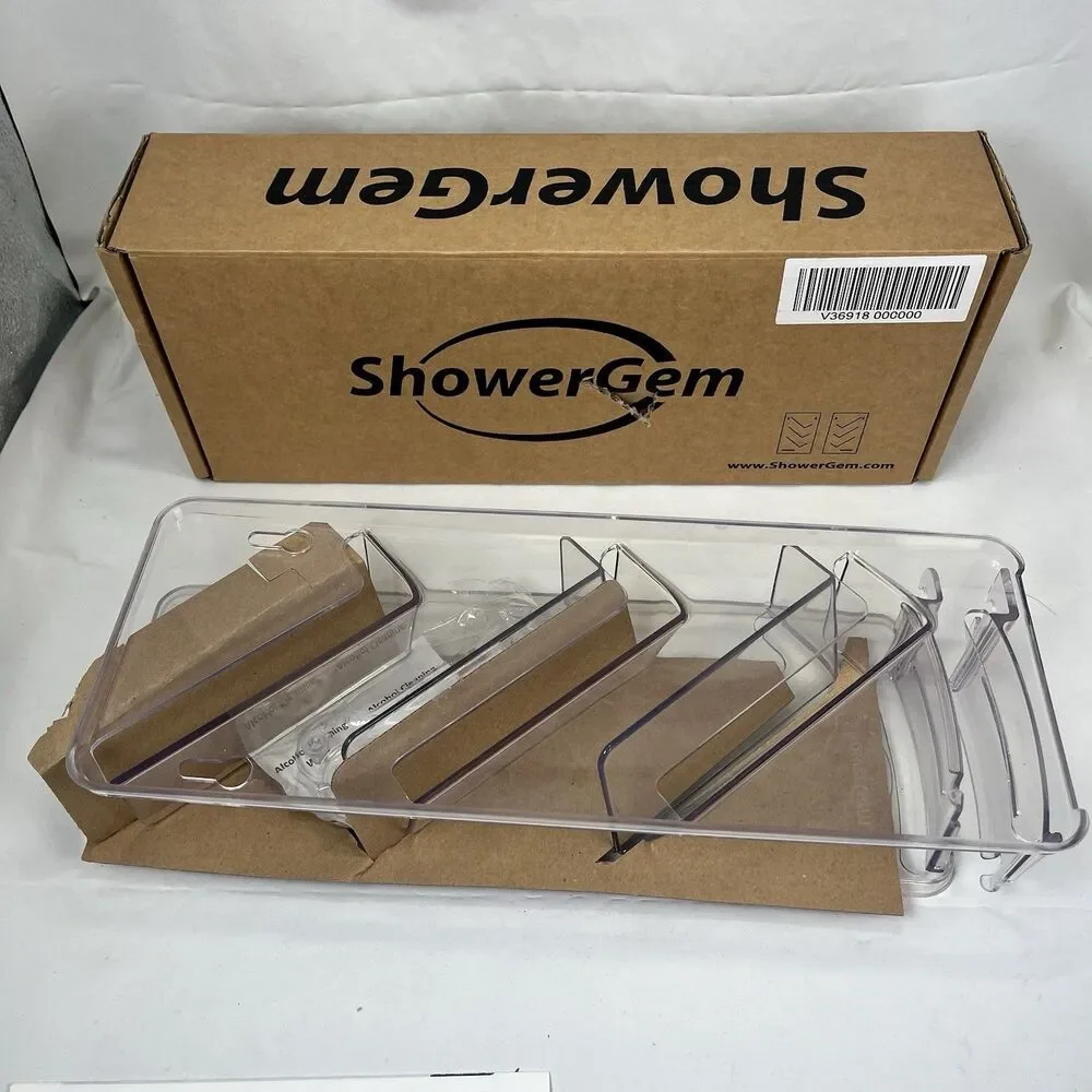 ShowerGem Acrylic Shower Organizer Twin Pack Caddy Shelf Aesthetic Storage NIB